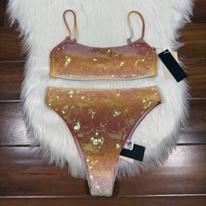 Gianni Bini Dannijo Size XS Sequin Frankie Top Frida Bikini Bottom Swimsuit
